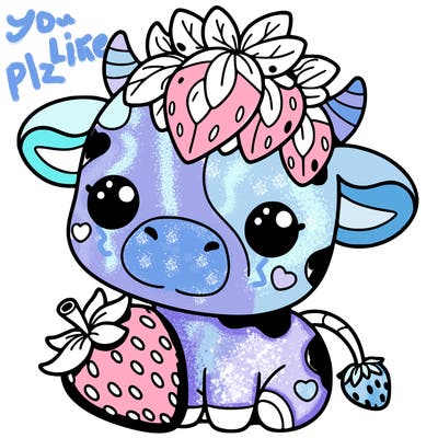 cute strawberry cow