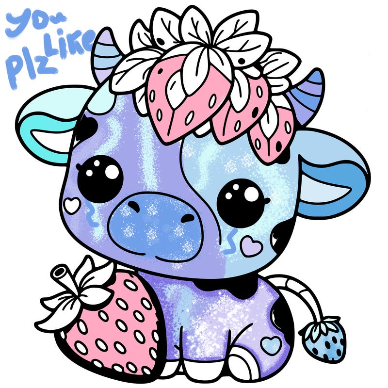 cute strawberry cow