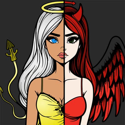 devil vs angel realistic girl