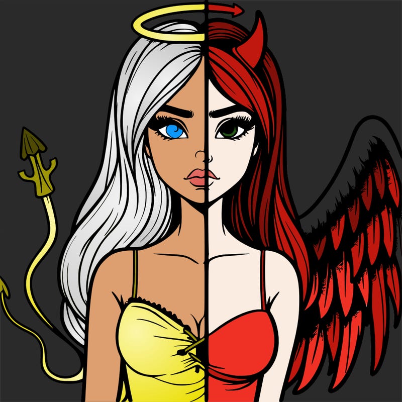 devil vs angel realistic girl