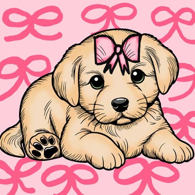 a cute realistic puppy