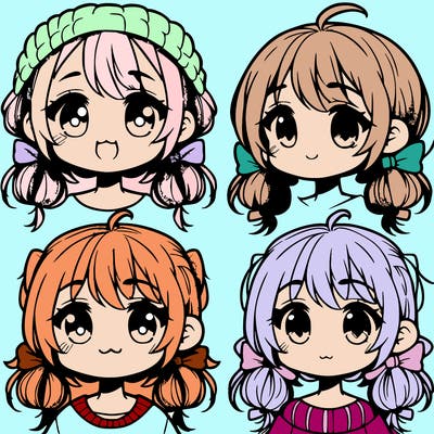 manga character girl kid