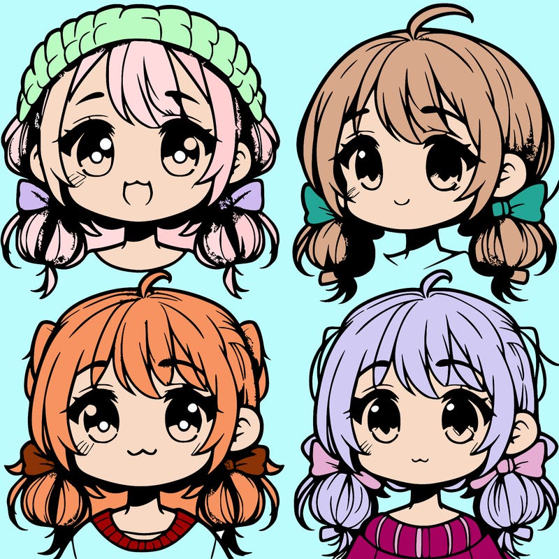 manga character girl kid