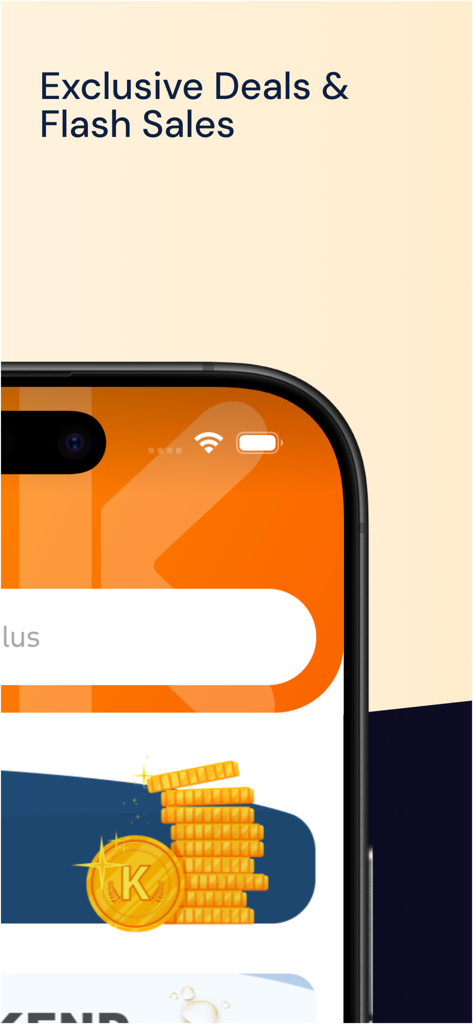 Kazyon Plus - Kazyon Plus app interface highlighting exclusive deals and flash sales with loyalty reward points.