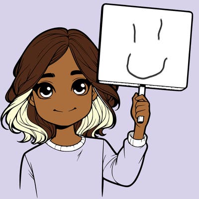 realistic girl holding up a sign