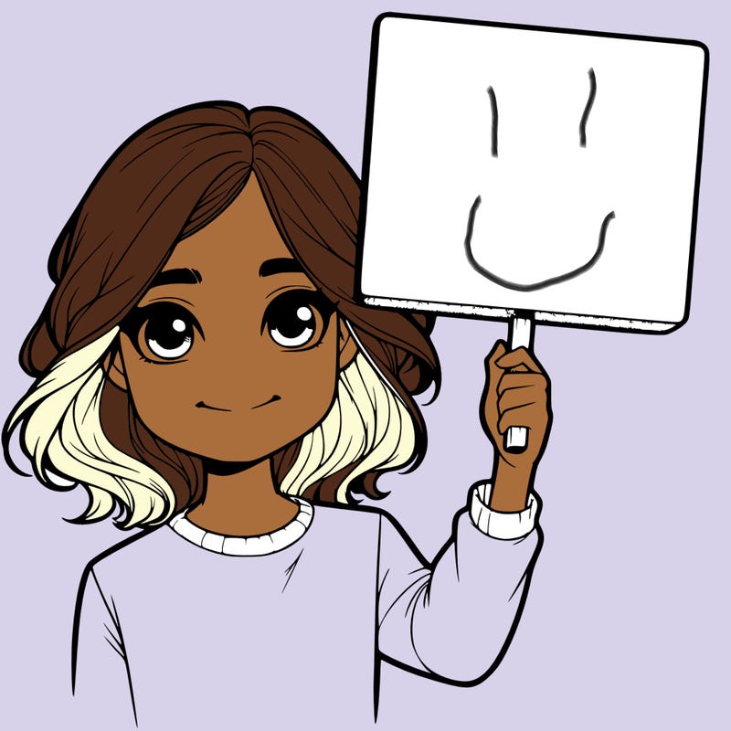 realistic girl holding up a sign