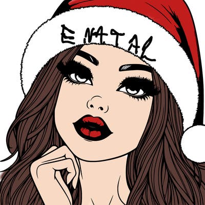 realistic christmas girl with lips