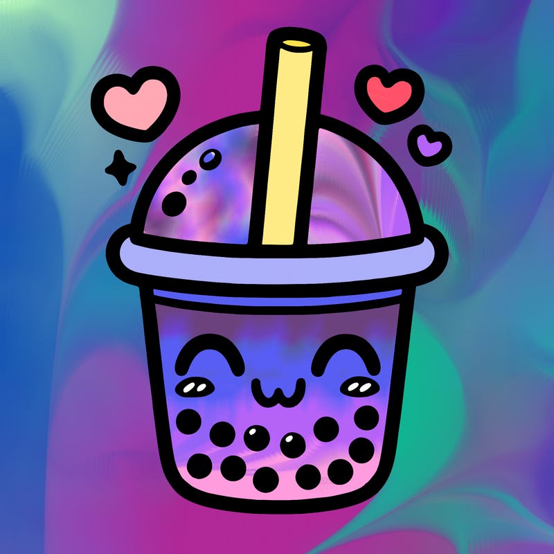 cute boba drink happy