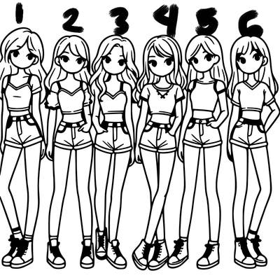 a group of girls wearing crop tops and shorts