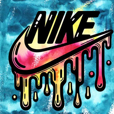dripping nike logo