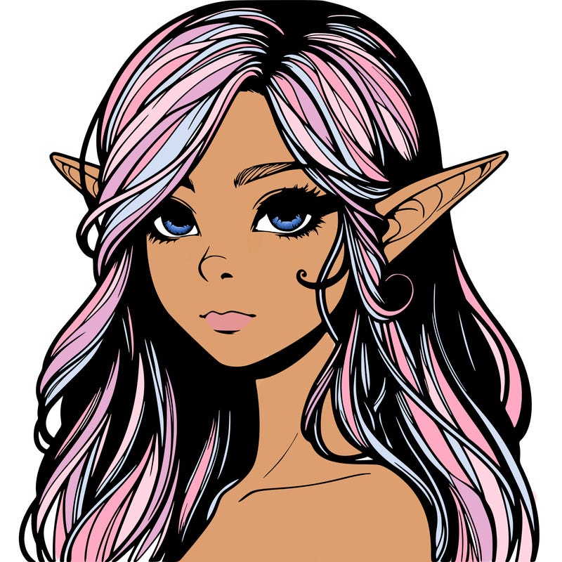 elf girl realistic dark fantasy