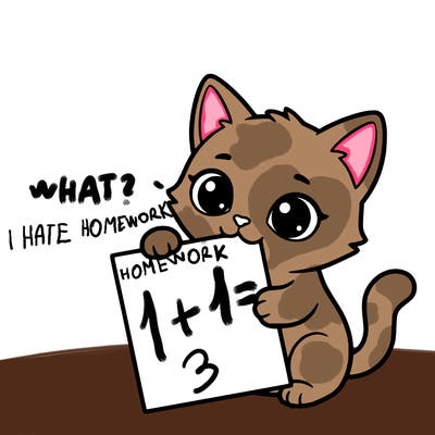 a small cat with a blank sheet of paper in its hand. the cat is sooooooo cute!