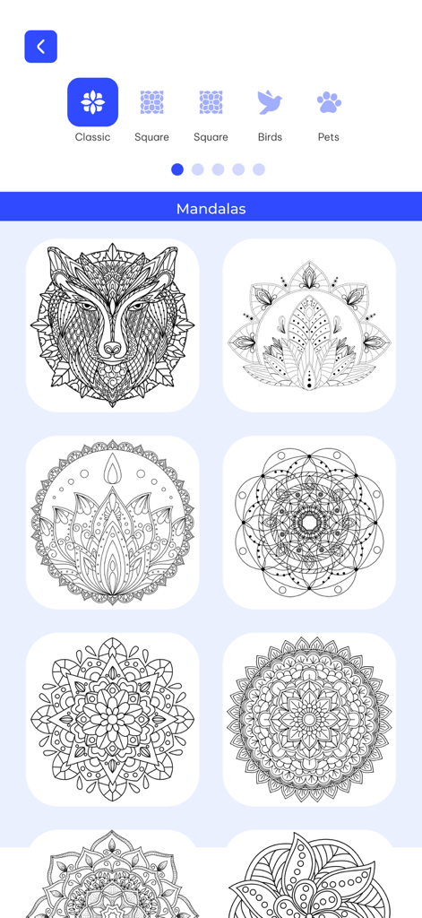 Mandalas paint & color relax - A menu of intricate black and white mandala designs and animal patterns for coloring