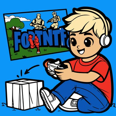 child playing fortnite