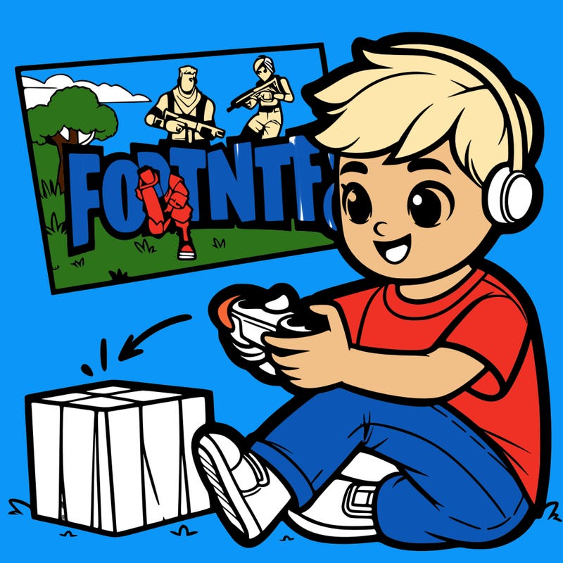 child playing fortnite