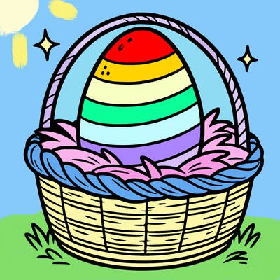 easter egg in a basket