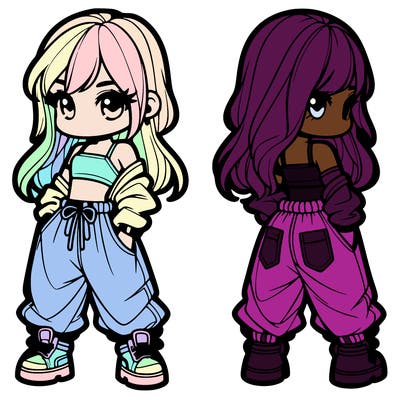 girl in crop top and baggy pants