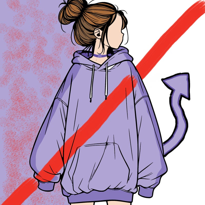 realistic girl with a oversized sweatshirt on and a bun