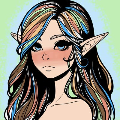 elf girl realistic dark fantasy