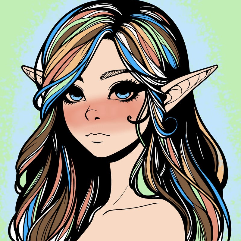 elf girl realistic dark fantasy