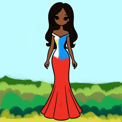 girl in long fitted dress