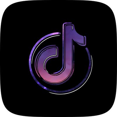 tiktok logo neon