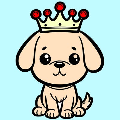 dog with a crown