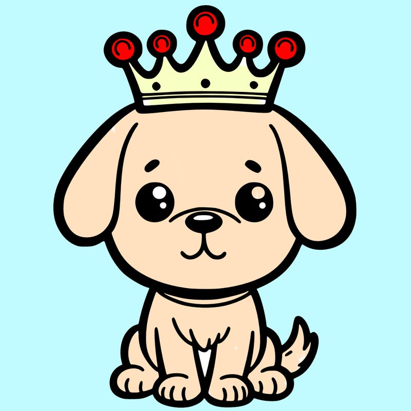 dog with a crown