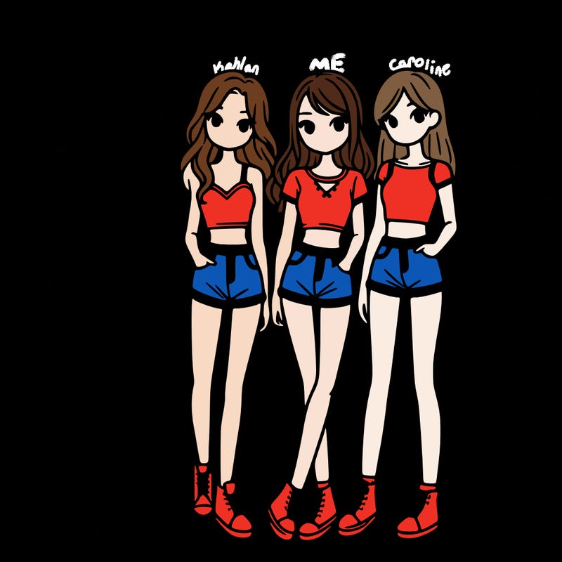 a group of girls wearing crop tops and shorts