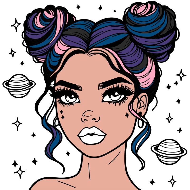 gorgeous woman with space buns