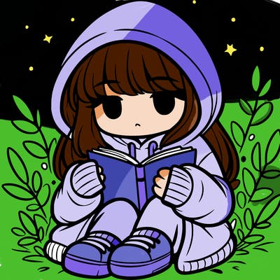 girl in oversized hoodie reading a book