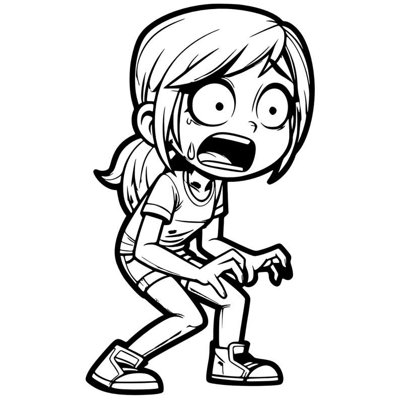 terrified realistic girl