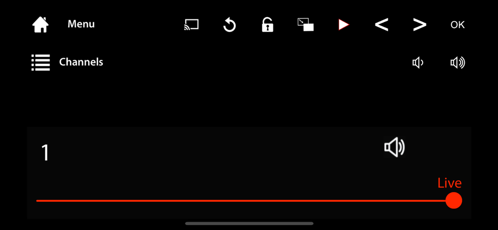 Sama Flix - Sama Flix multimedia player interface showing live playback controls and menu
