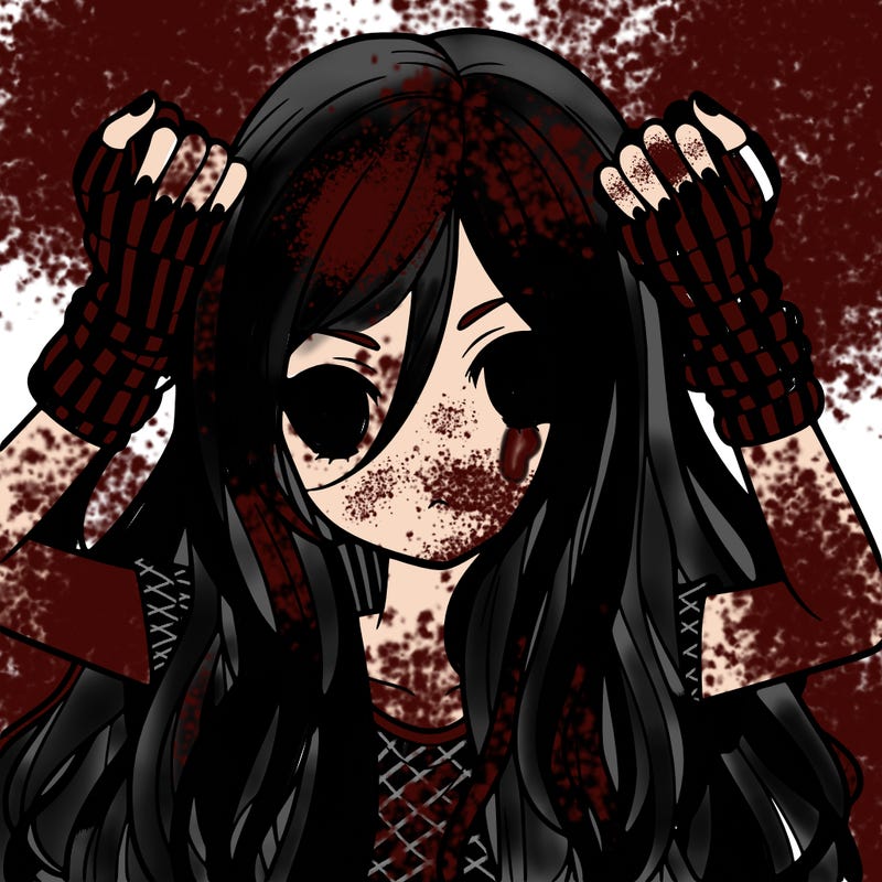 long haired girl with fingerless gloves