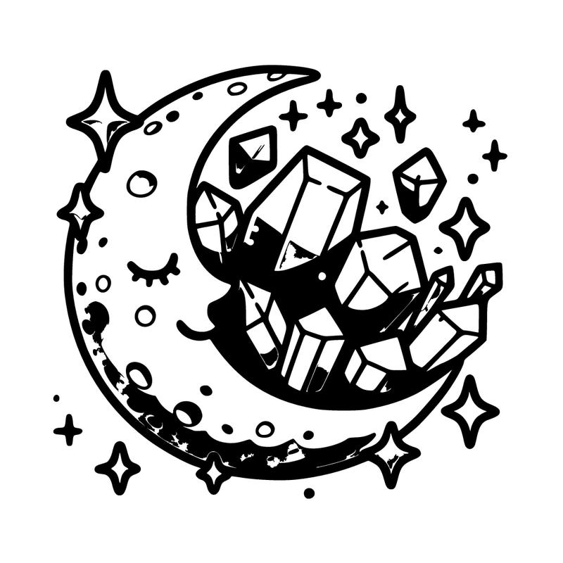 moon with crystal