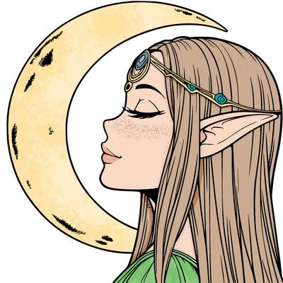 a realistic moon elf