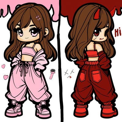 girl in crop top and baggy pants