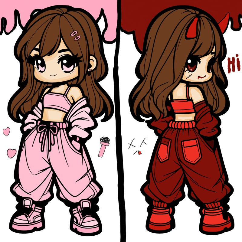 girl in crop top and baggy pants