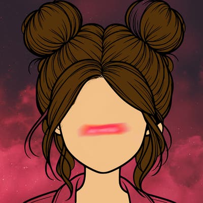 realistic girl with buns on the top of her hair