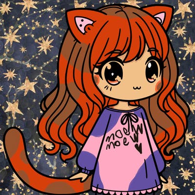 girl with cat ears and tail