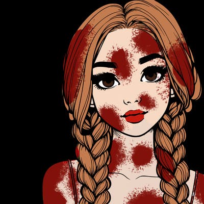 realistic girl with braids