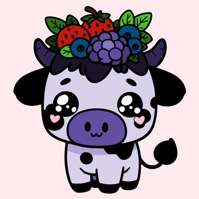 cute blueberry cow