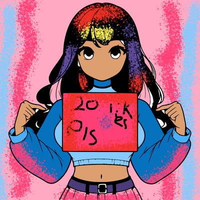 girl holding a blank sign in a long sleeve crop top