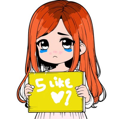 sad realistic girl holding a blank sign