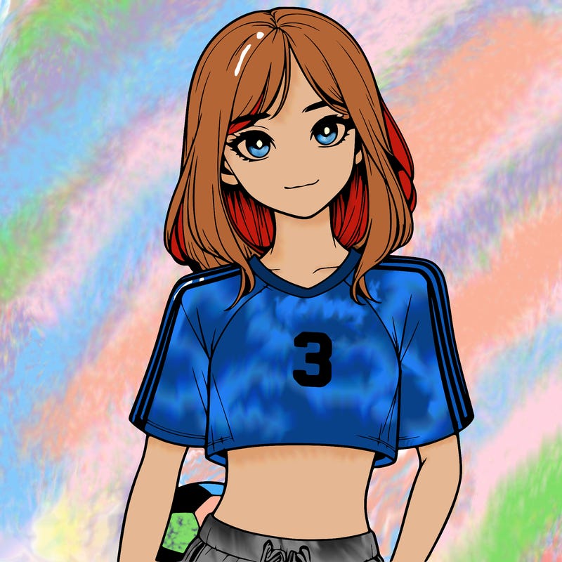 realistic girl wearing soccer jersey
