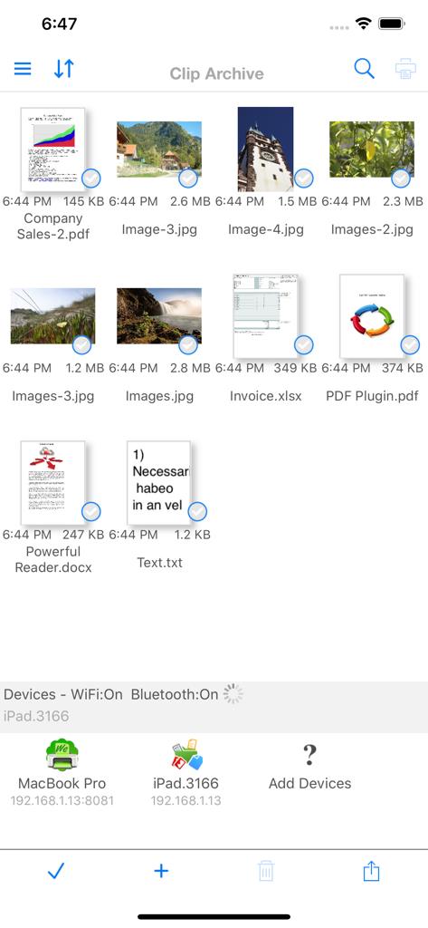 FileCentral app screen showing a grid of files and connected devices for easy transfer