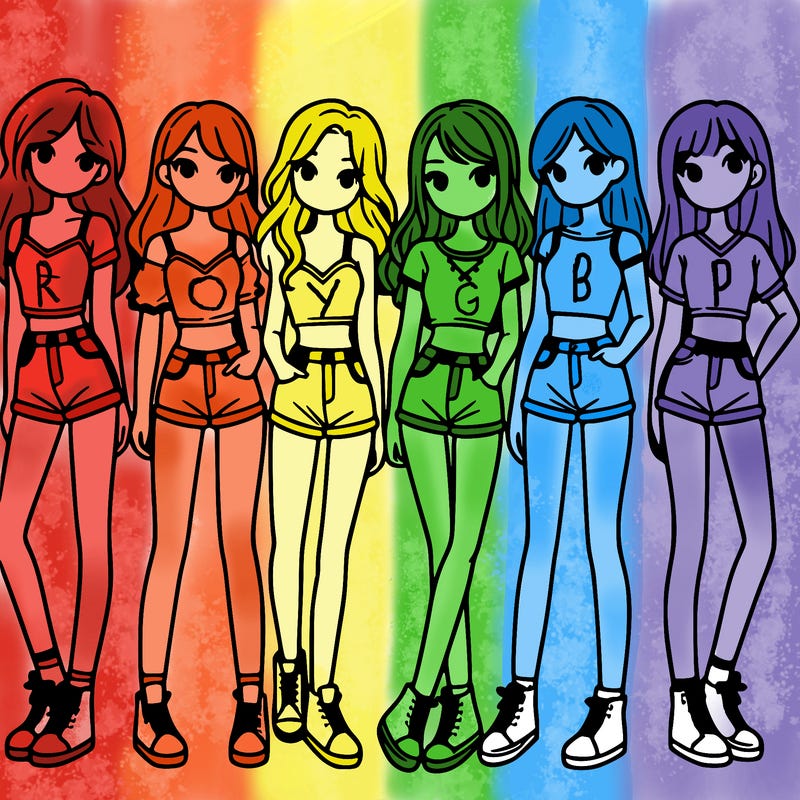 a group of girls wearing crop tops and shorts