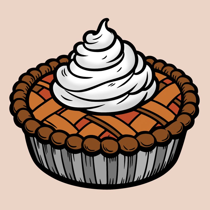 thanksgiving pie with whip cream on top