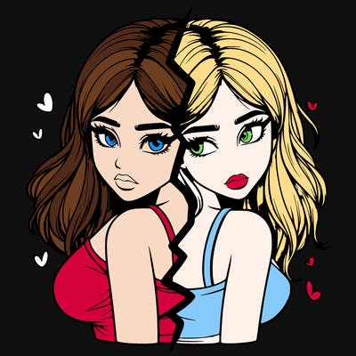 realistic girl split