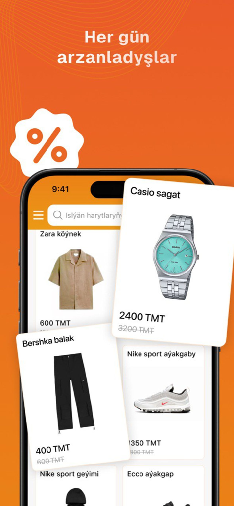 Ynamly Biz - Ynamly Biz app interface showing daily discounts on products like watches and clothing